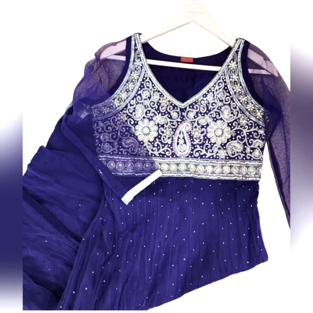 Purple Jeweled Dress From India